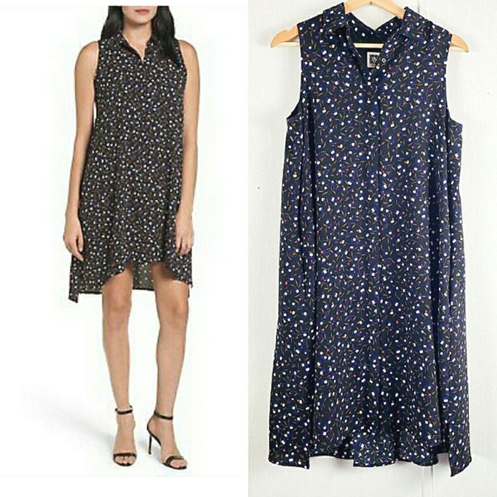 Anne Klein A-line Dress  Geometric flowers
